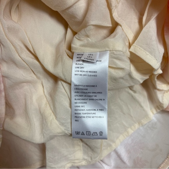 Laura Ashley x  Urban Outfitters‎ Puff Sleeve Dress Size Large Cream Pink Floral - Picture 13 of 14